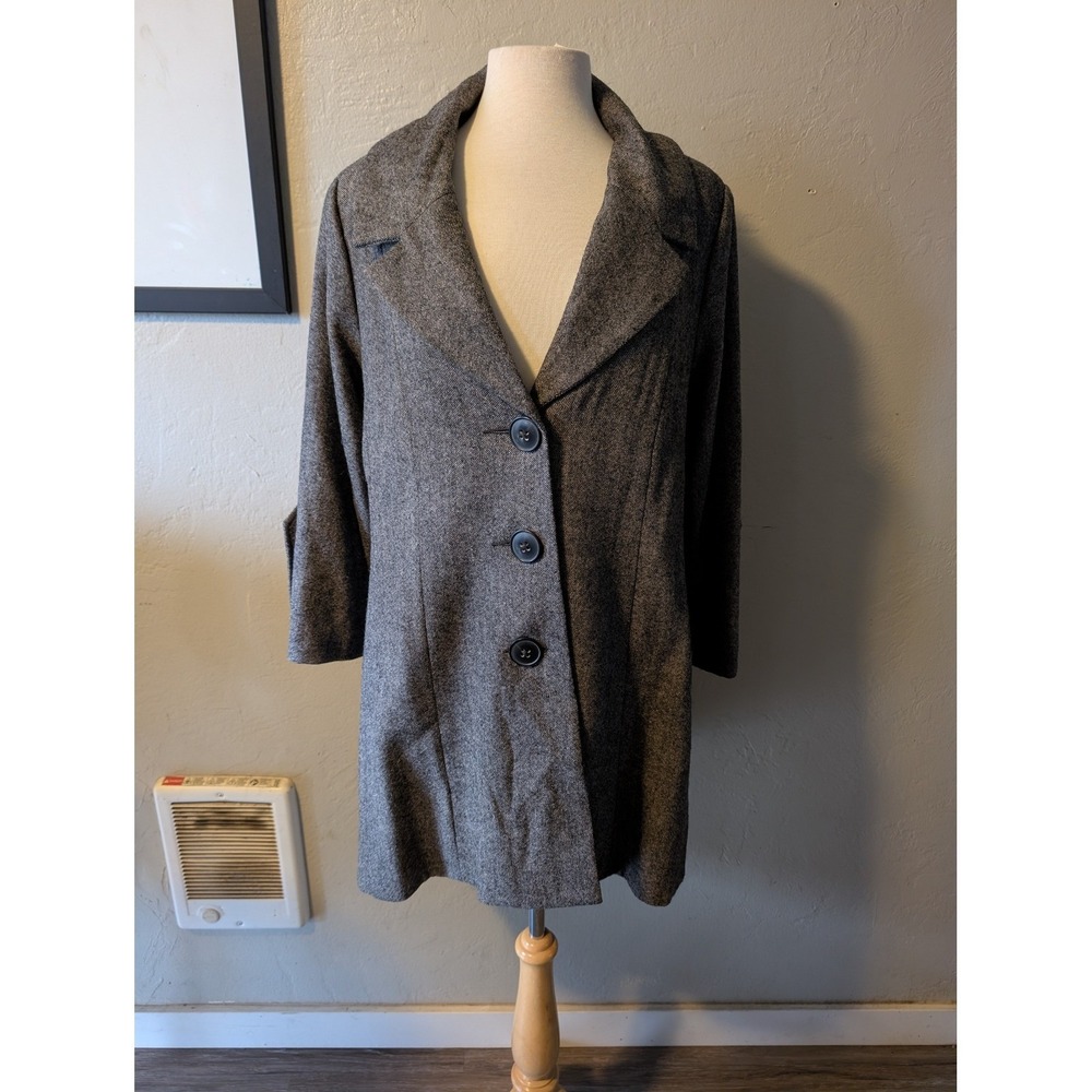 Wool Blend‎ Cabi tweed swing coat size 16